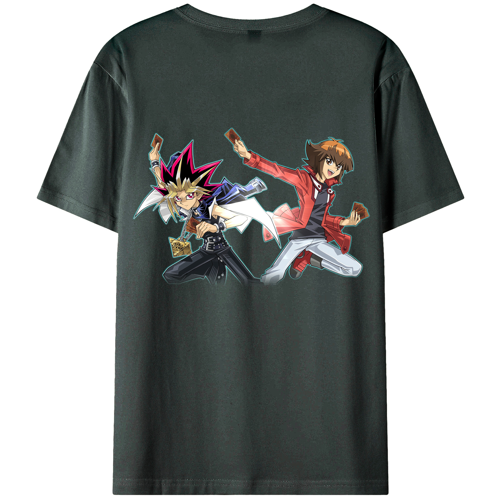（画像用） 遊☆戯☆王 Yu-Gi-Oh! 綿100％ メンズ半袖Tシャツ（バックプリント） 通気性